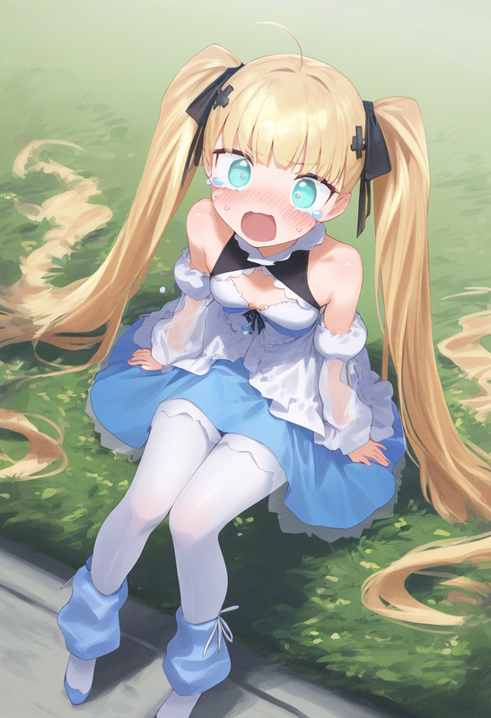 1girl, mikozin, NDGD, ohlia, {kobayashi ritz}, reoen, tsundere, from above, aqua s-3950626156