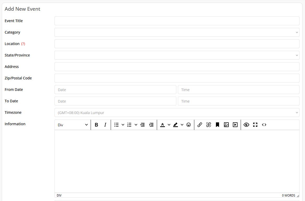 Event Form