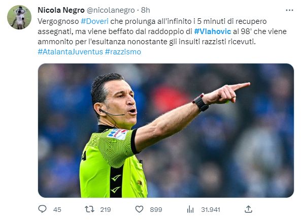 vergogna doveri atalanta juventus vlahovic