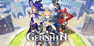 Genshin Impact gameplay showing open world exploration and combat
