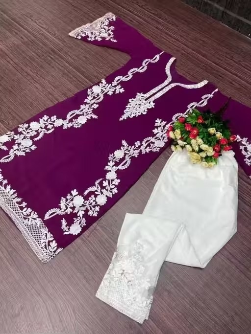 Snizvi | Pakistani Suit | Women Kurta Pair | Kurta Pair | Kurta With Palazoo | Kurta Pair For Women | Kurti | Kurta Sets | New Designer Kurta With Palazoo | Georgette Kurta Pair | Pakistani Kurta Pair Color 4 (KS120)