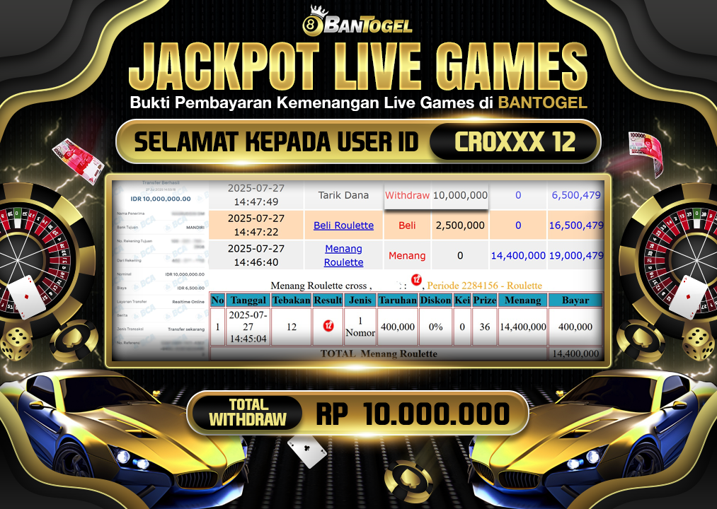 BUKTI JACKPOT LUNAS BANTOGEL