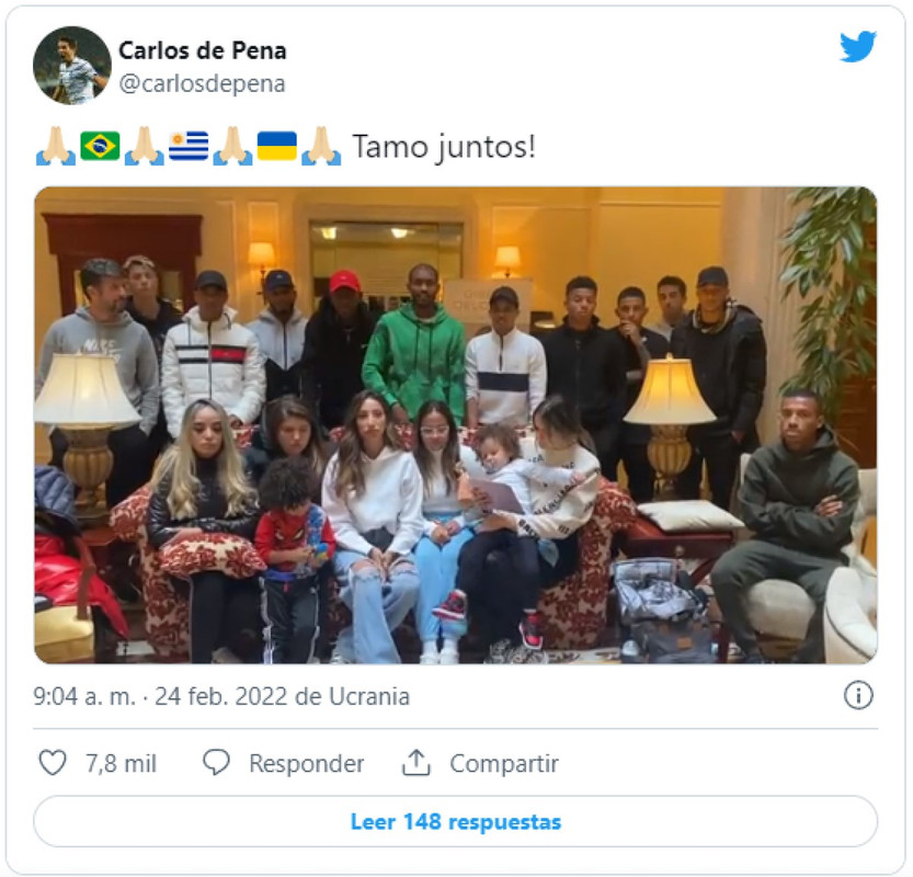 Futbolista uruguayo pide salir de Kiev, dice que se quedan sin alimentos y agua