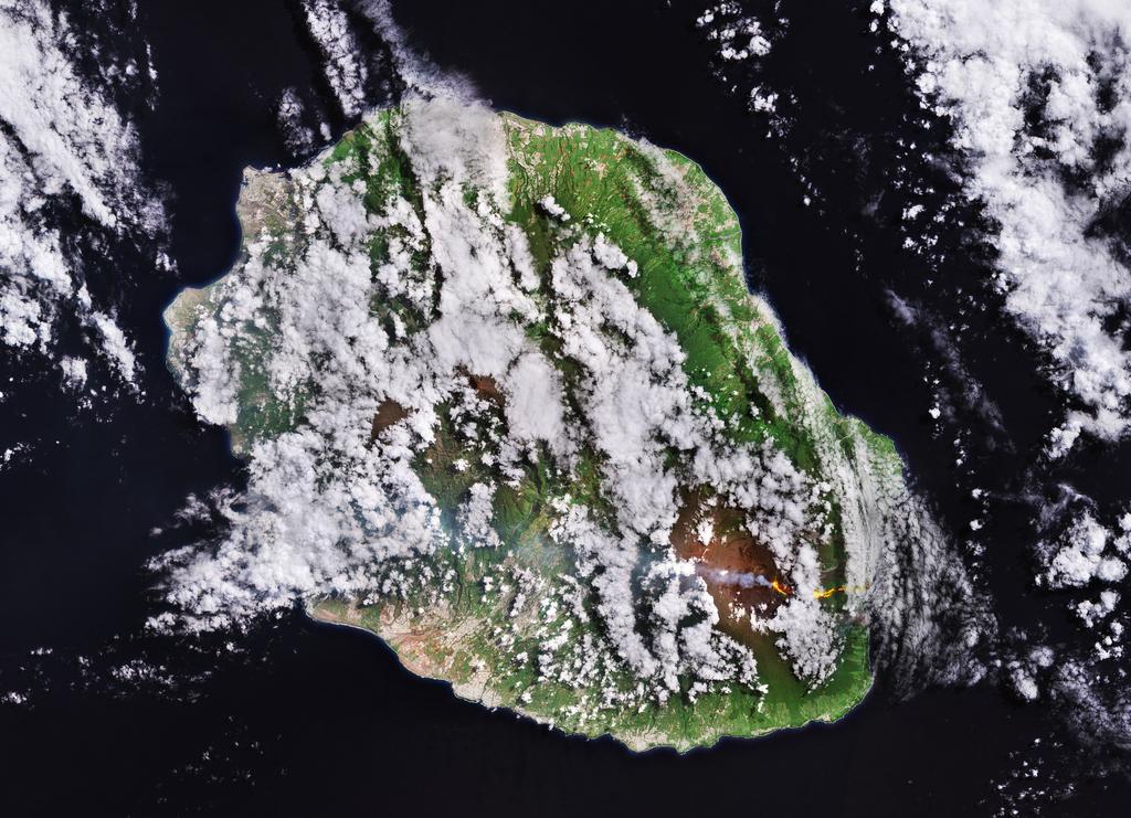 Earth from Space Lava flow on Reunion Island