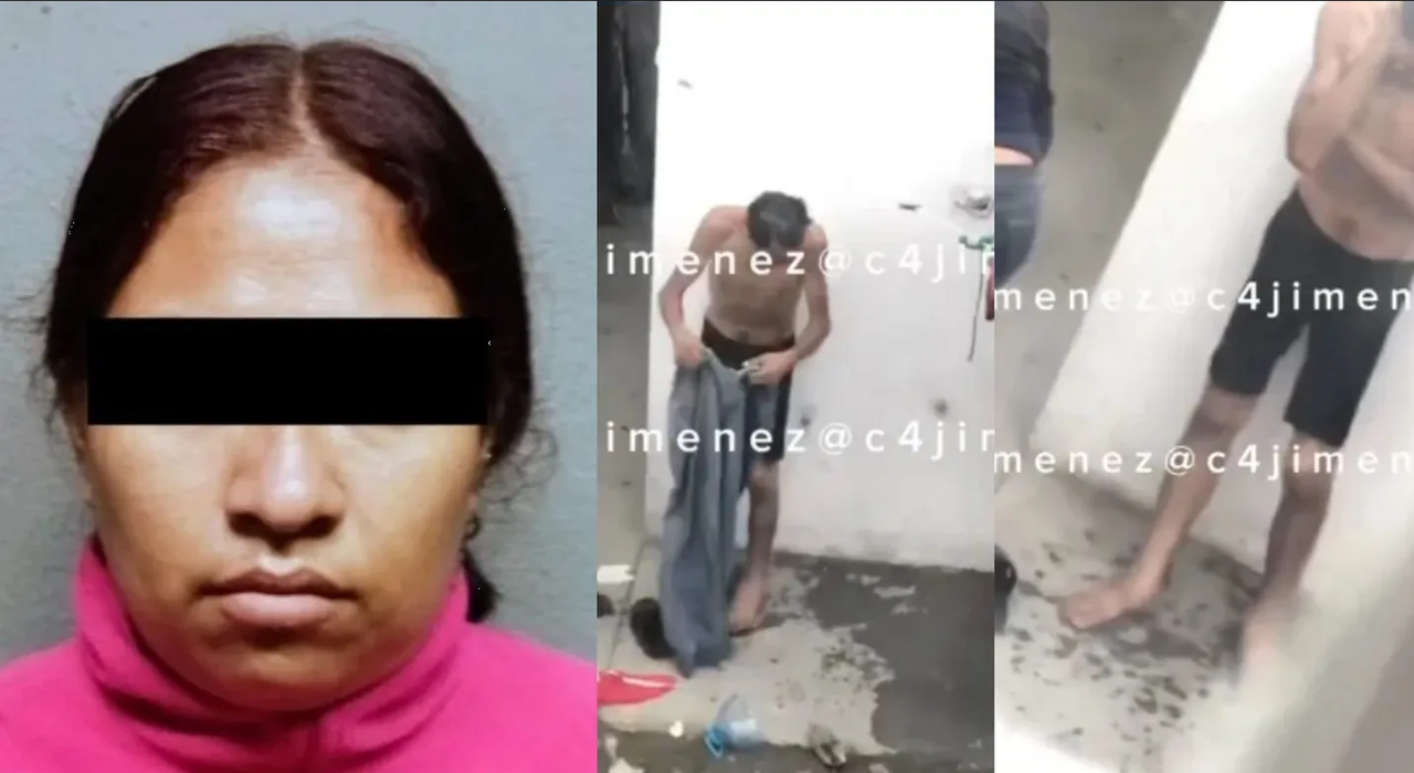 Detienen a mujer que tenía secuestrado a su esposo; vivía desnudo en el patio