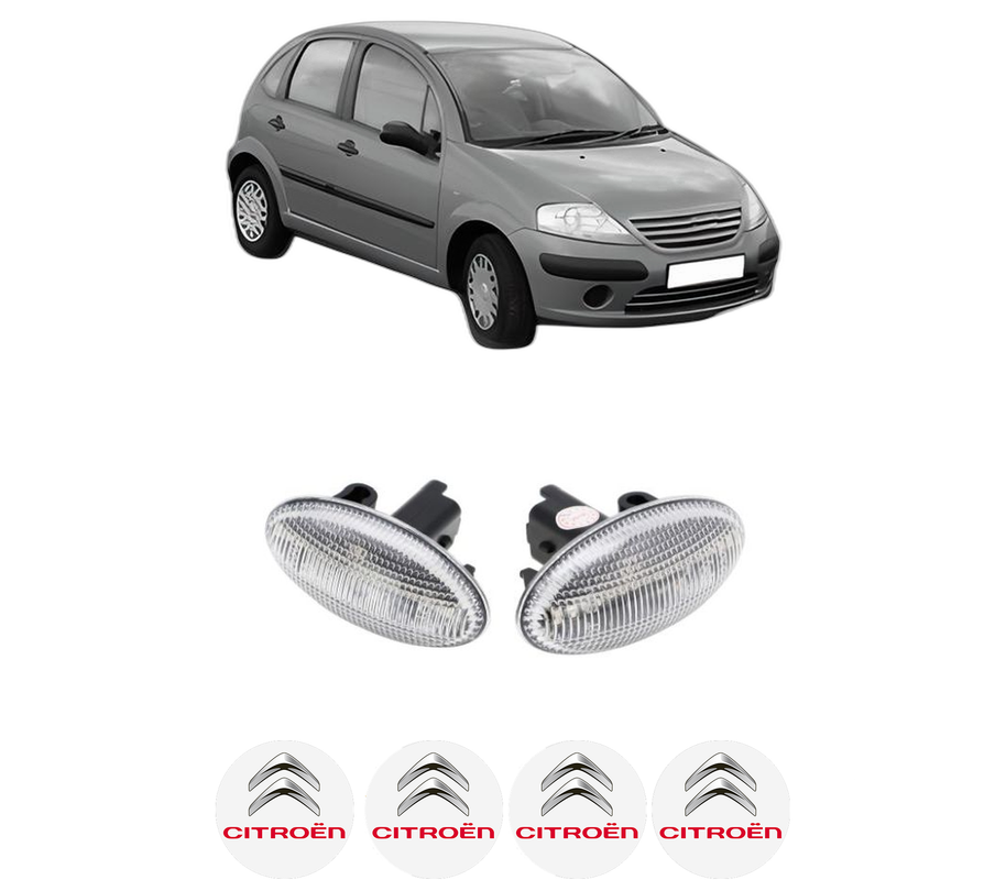 Set lumini semnalizare Partea Dreapta / Stanga CITROEN C3 I (FC_, FN_) din 2002-2012, Auto, Blic ,4 Stickere auto cu CITROEN
