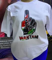Branded political t-shirts at stadium