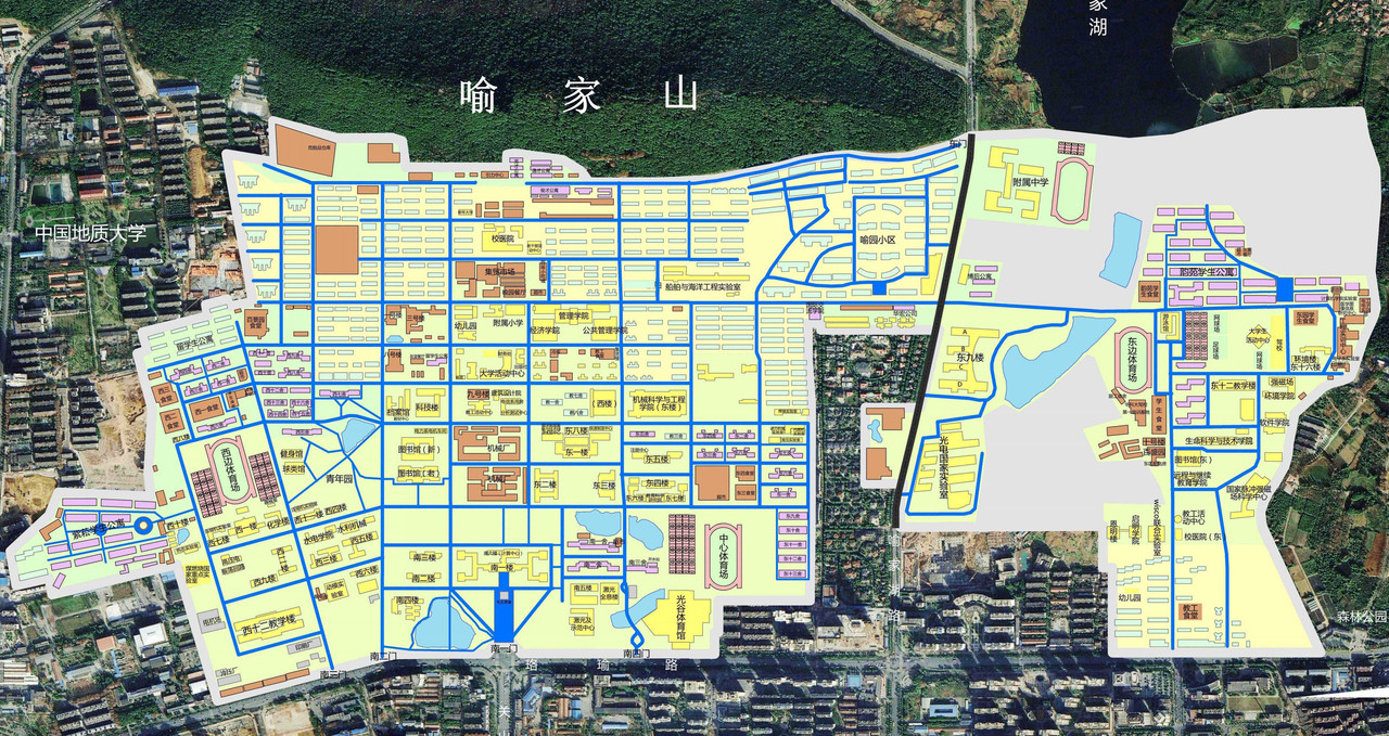 华科真的很大很大, 进校园一定要借助地图!!! 双一流森林式校园华中大地图
