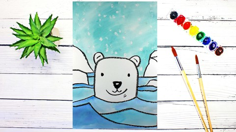 Beginners: Draw & Watercolor Paint Aquatic Animal Cartoons