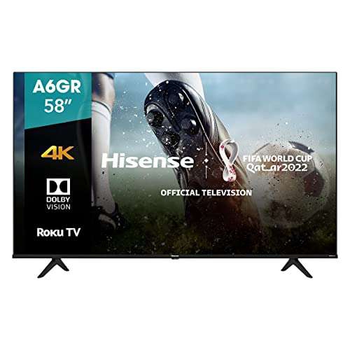 Amazon - BBVA - Hisense ROKU 58" 4K UHD TV, HDR Dolby Vision (58A6GR, 2021) 