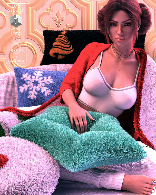 Cuddly Pillows And dForce Blanket - Props And Poses For Genesis 8