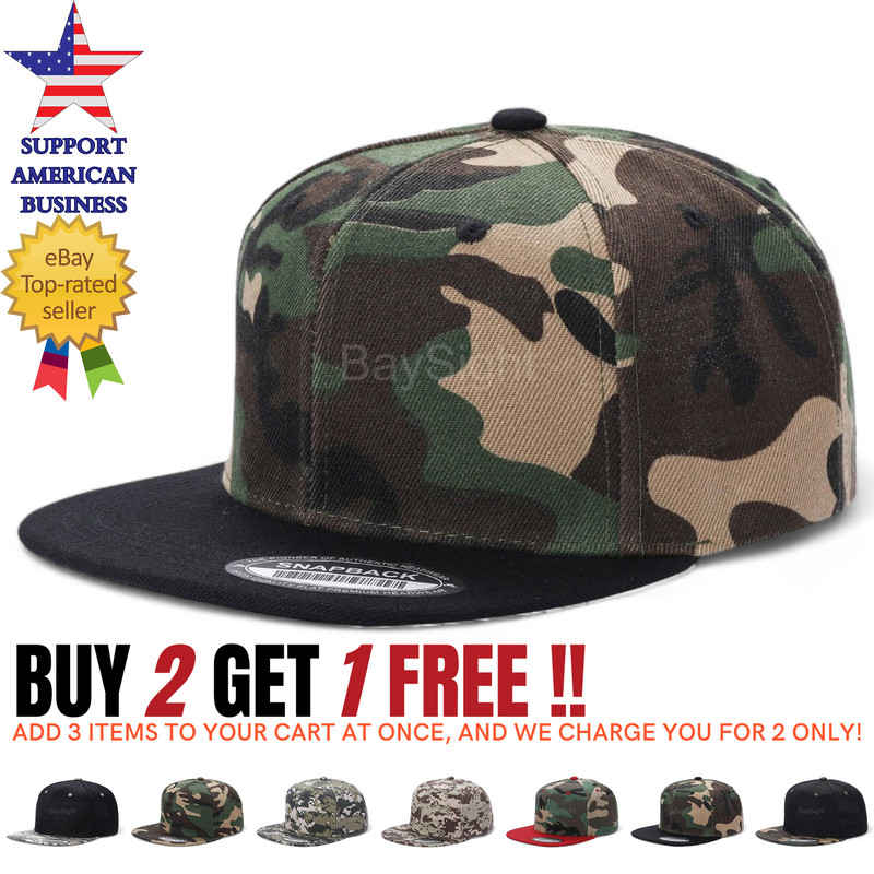 baseball cap snapback adjustable flat brim military army hat tactical