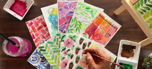 Loose and Repetitive Watercolor Patterns – A 10 Day Journey with Art Therapy