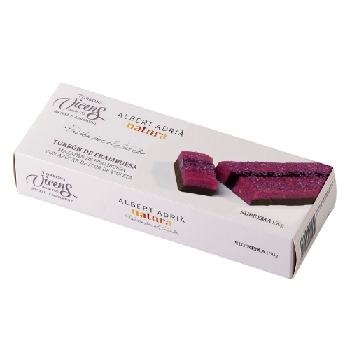 Turrón de Frambuesa Albert Adrià Vicens Estuchado 300 Gr.