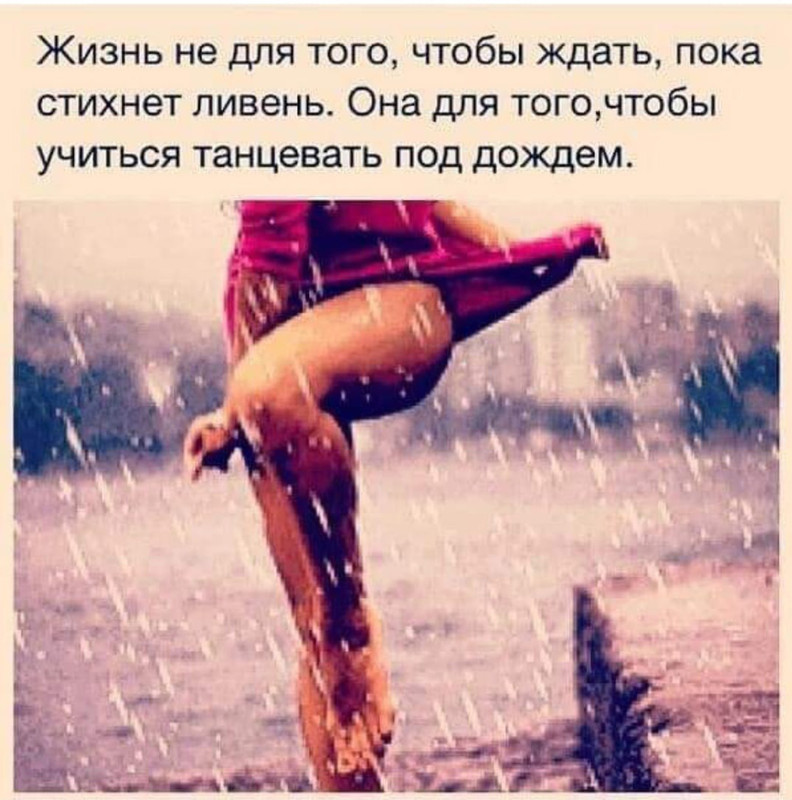 Жизнь не для того, чтобы ждать, пока стихнет ливень