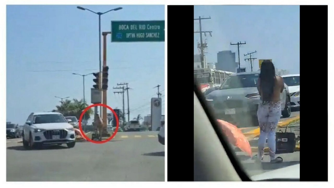 Video viral: Mujer joven se desnuda y cambia de ropa en pleno cruce en Veracruz