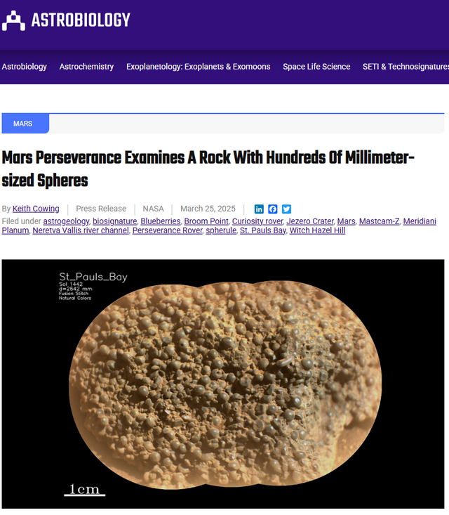 Kügelchen auf dem Mars