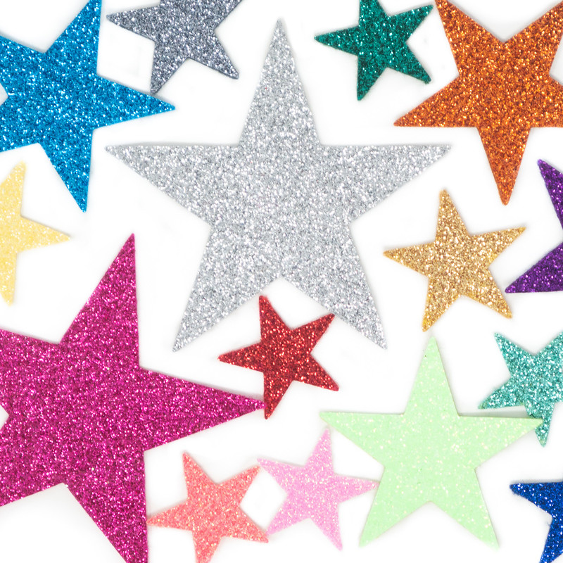 Glitter Wool Felt Stars - Baby Safe - No mess Glitter - Made in USA - CSPIA  Cert