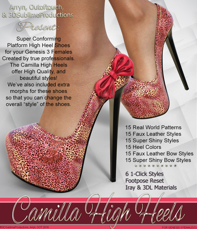 Camilla High Heels for Genesis 3 Female(s) (New Link)