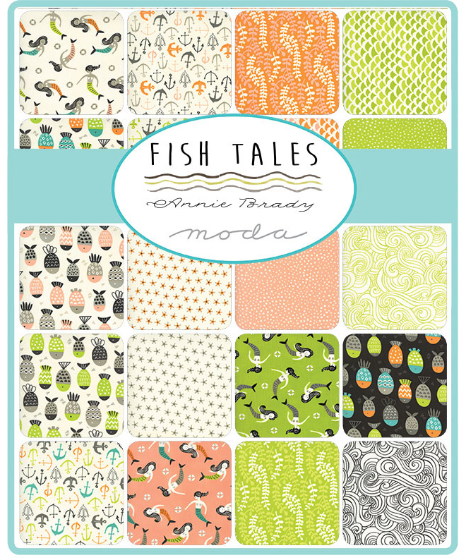 Clearance - Fish Tales Fat Quarter Bundle by Annie Brady Moda Precuts 29  pcs Archived Products - Quilt in a Day / Quilting Fabric