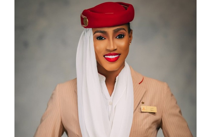 Maristella Okpala, seorang pramugari Emirates yang mengikuti ajang Miss Universe 2021.