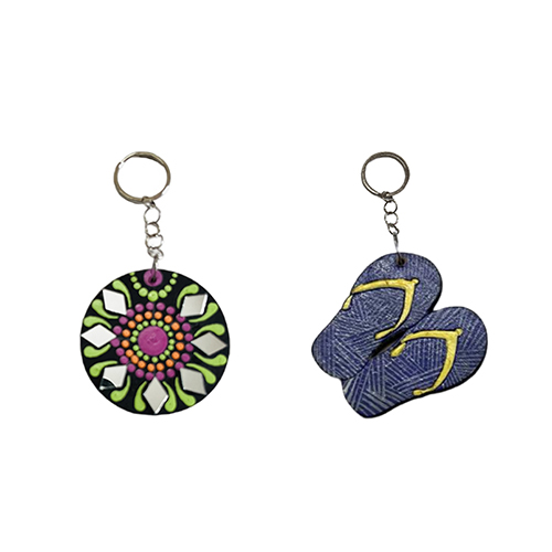 Penkraft Unique Hand-Painted MDF Key Chain Set of 2 Pattern 2