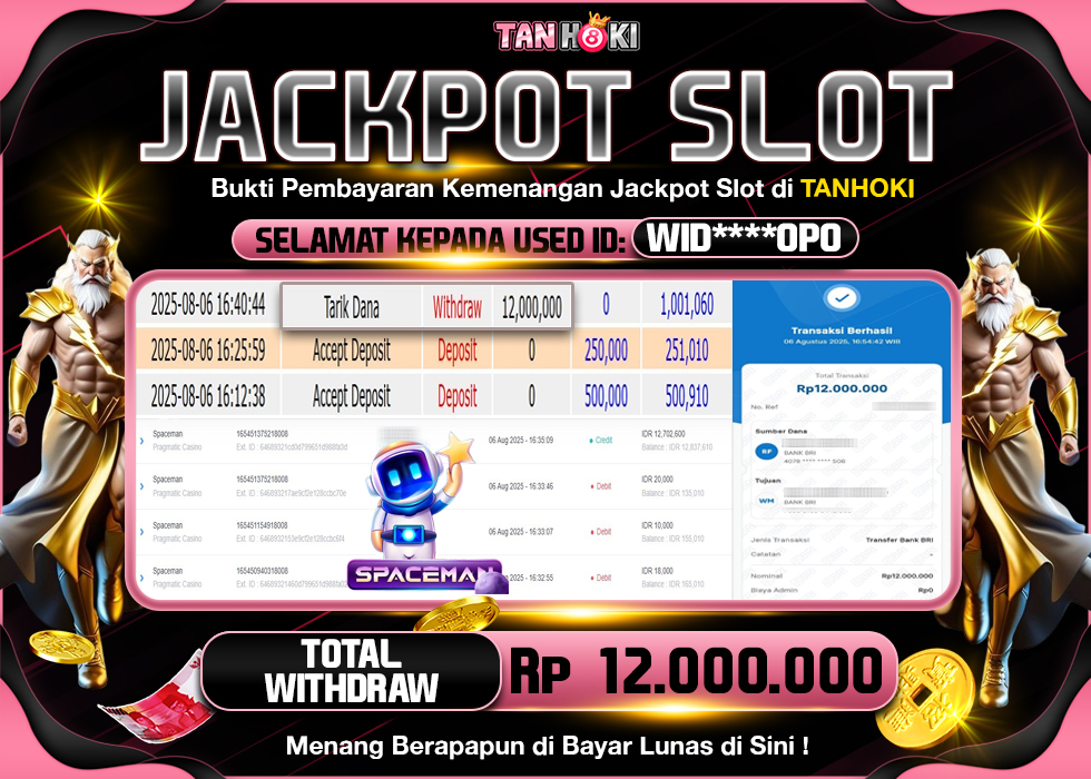 TANHOKI JACKPOT SLOT SPACEMAN   Rp.12.000.000,- LUNAS