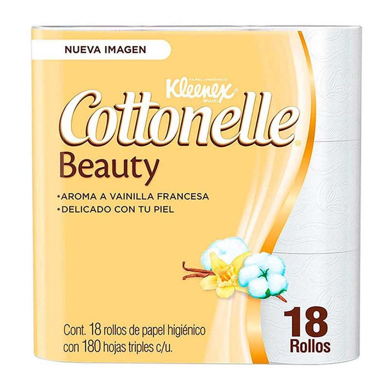 Chedraui Papel Higiénico Kleenex Cottonelle Beauty 18 Rollos 
