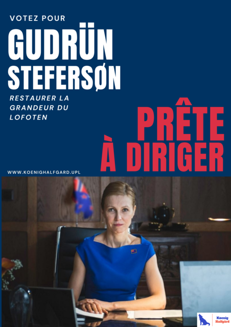 affiche de campagne de Gudrun Stefersson 