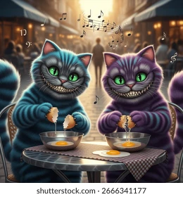 blue striped cheshire cat green 260nw 2666341177