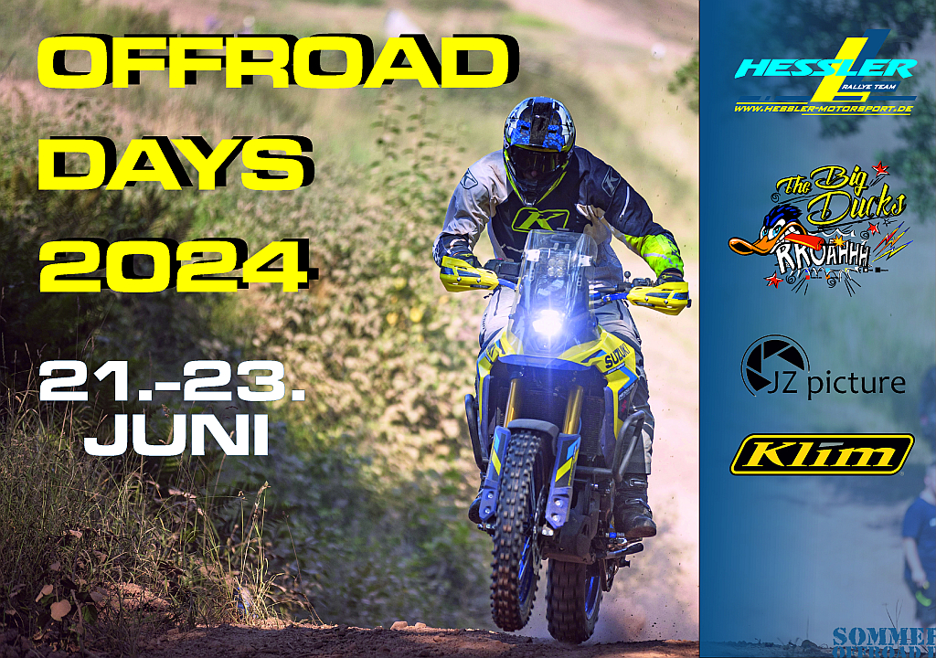 OFFROAD DAYS Sommer 21.-23. Juni 2024<br>Klasse 2 <br>3 Tage freies Fahren