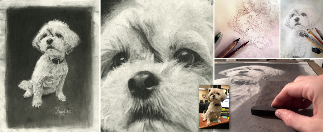 Custom Portrait_Custom Drawing_Dog Drawing_Pet Drawing_Black and