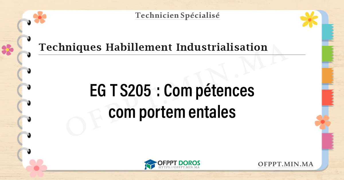 Sommaire détaillé du cours Compétences comportementales EGTS205 OFPPT - Structure du module