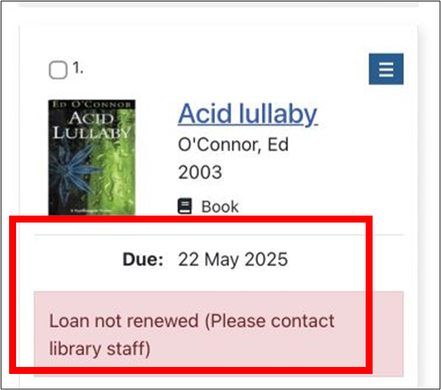 Renewal failed message