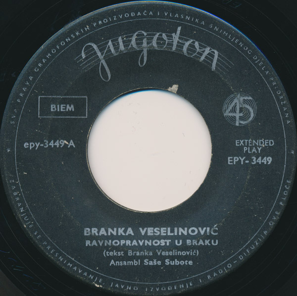 Branka Veselinovic 1965 sA