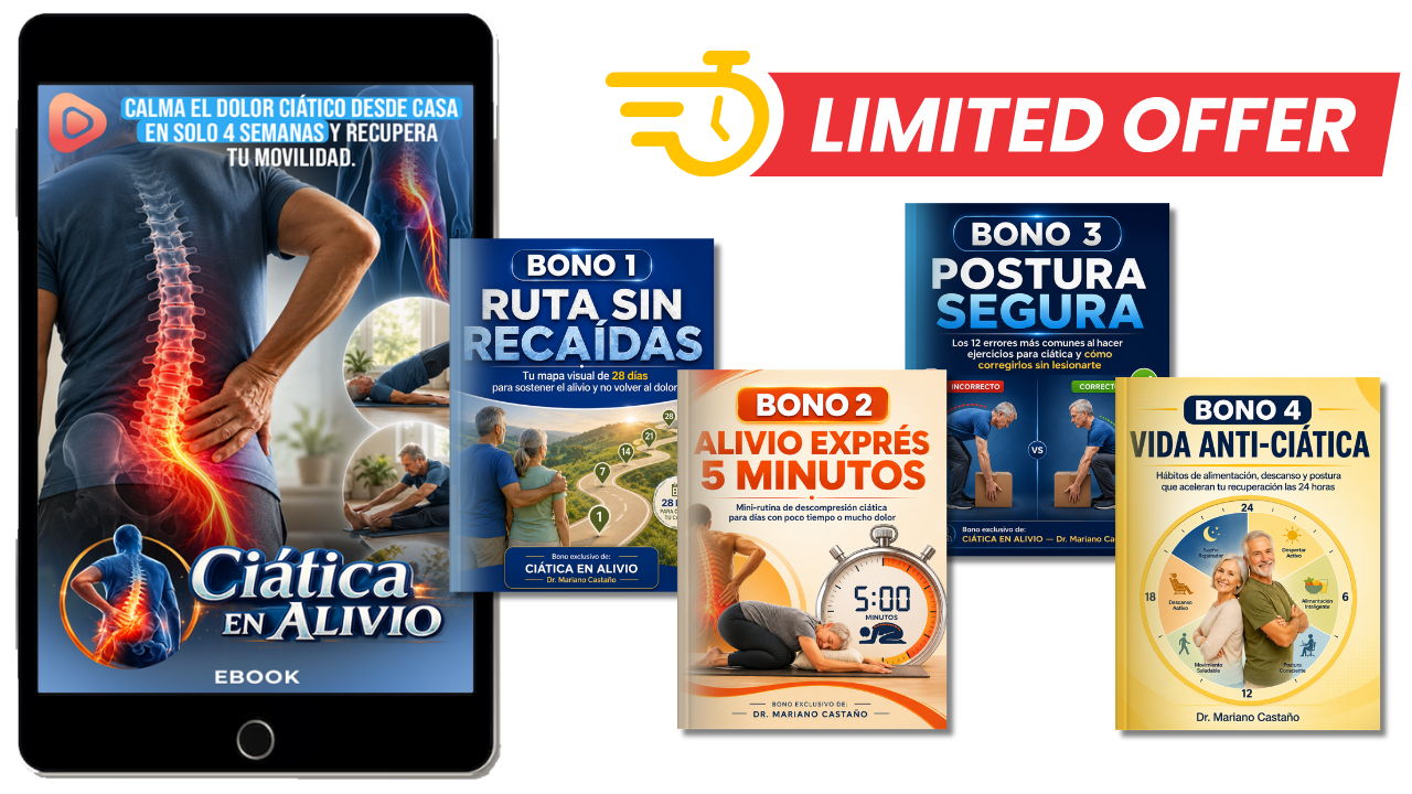 Paquete completo CIÁTICA EN ALIVIO con guía principal y 4 bonos