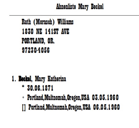 Beckel Mary