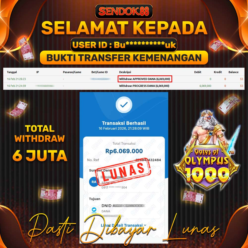 SENDOK88 JEPE! GATES OF OLYMPUS 1000 Rp 6.069.000,- LUNAS!