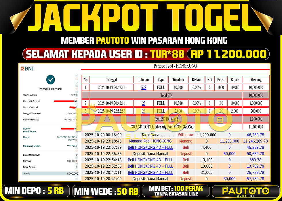 BUKTI JACKPOT LUNAS PAUTOTO