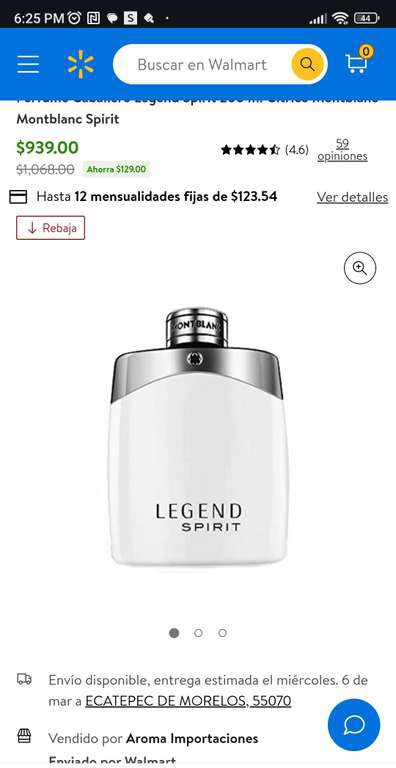 Walmart: Montblanc Spirit 200ml EDT 
