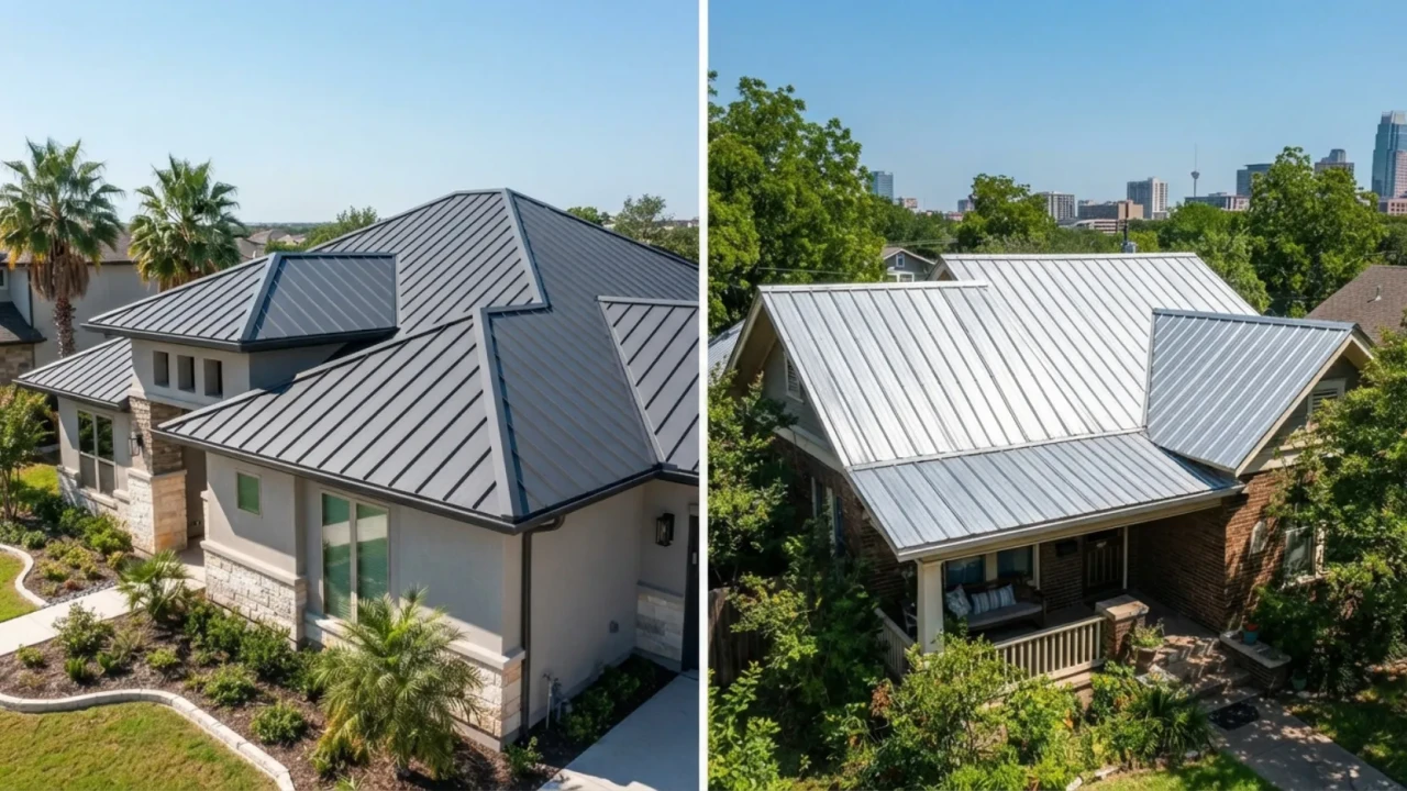 Standing seam vs corrugated metal roofing panel comparison San Antonio
