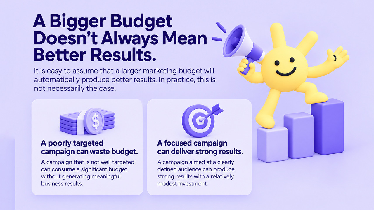Illustration showing that does spending more on marketing guarantee better results