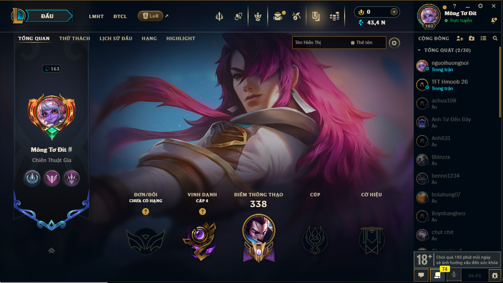 Acc LMHT # - Không Khung