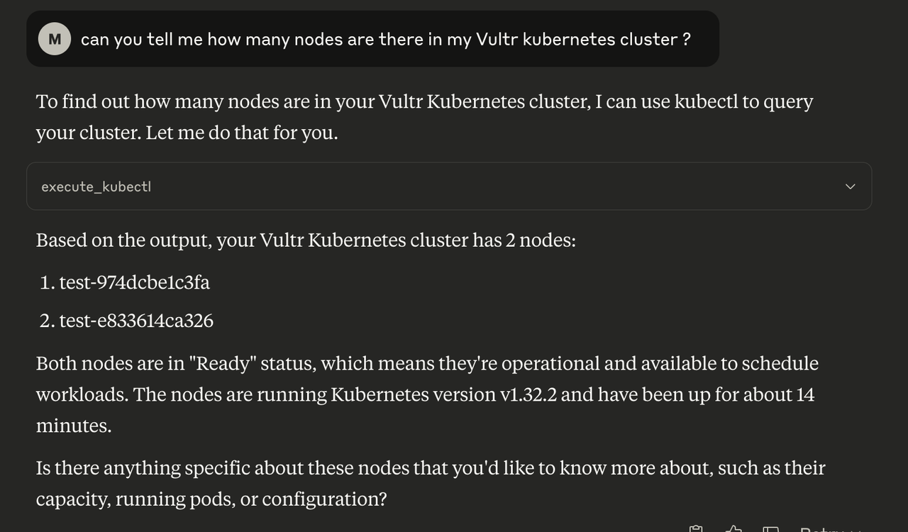 K8s cluster info