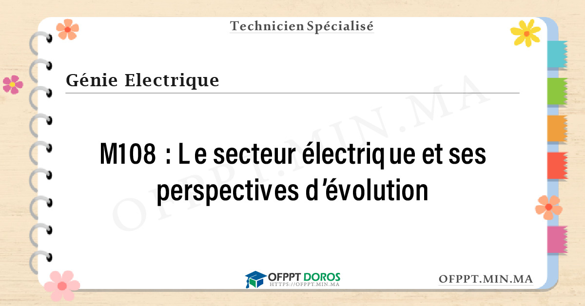 Sommaire détaillé du cours Le secteur électrique et ses perspectives d’évolution M108 OFPPT - Structure du module