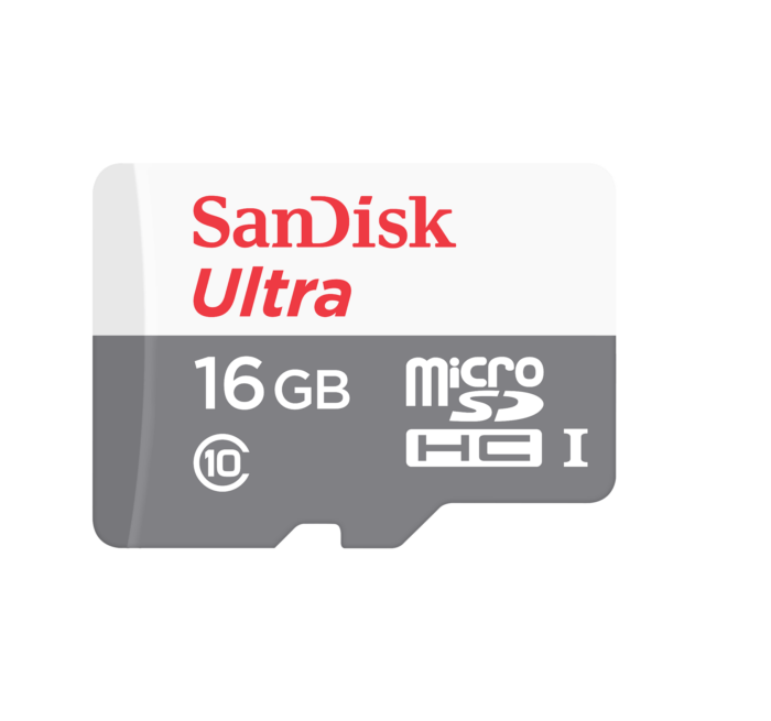 Tarjeta de memoria SanDisk Ultra Micro SDHC de 16 GB.