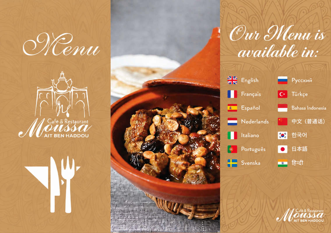 Chez Moussa menu in English, French and Arabic
