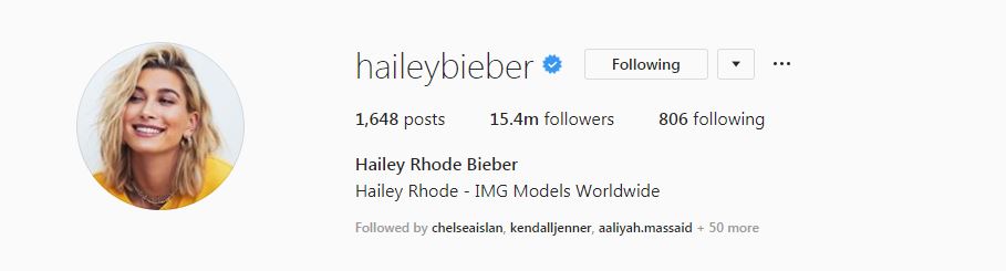 Nama Instagram Hailey terbaru
