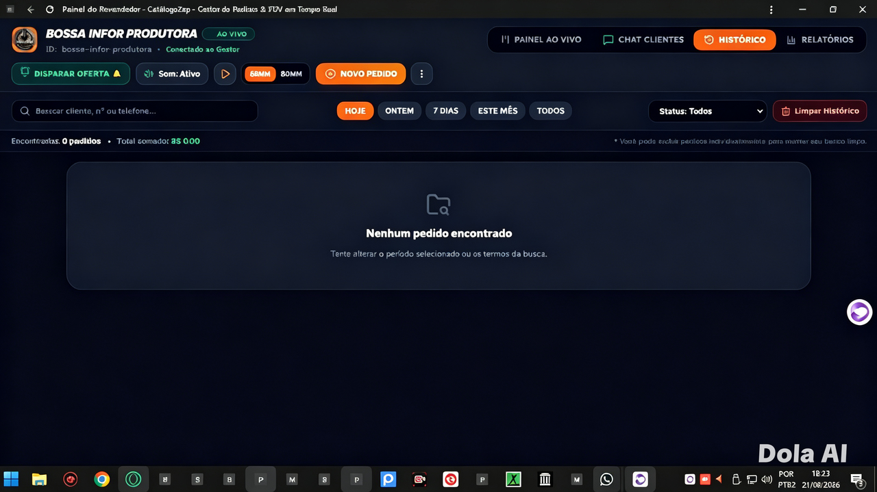Histórico Completo de Pedidos