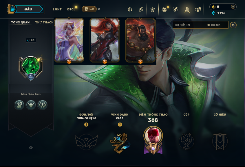 Acc LMHT # - Không Khung